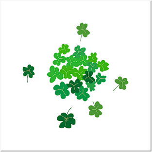 Three leaf clovers Posters and Art